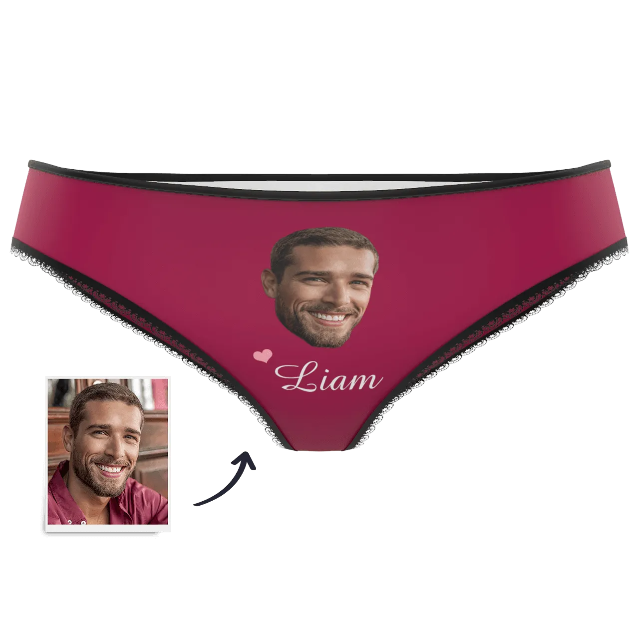 Couple Plain Women's Custom Face And Name Colorful Panties