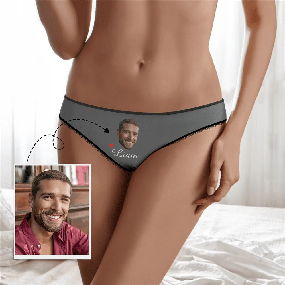 Couple Plain Women's Custom Face And Name Colorful Panties