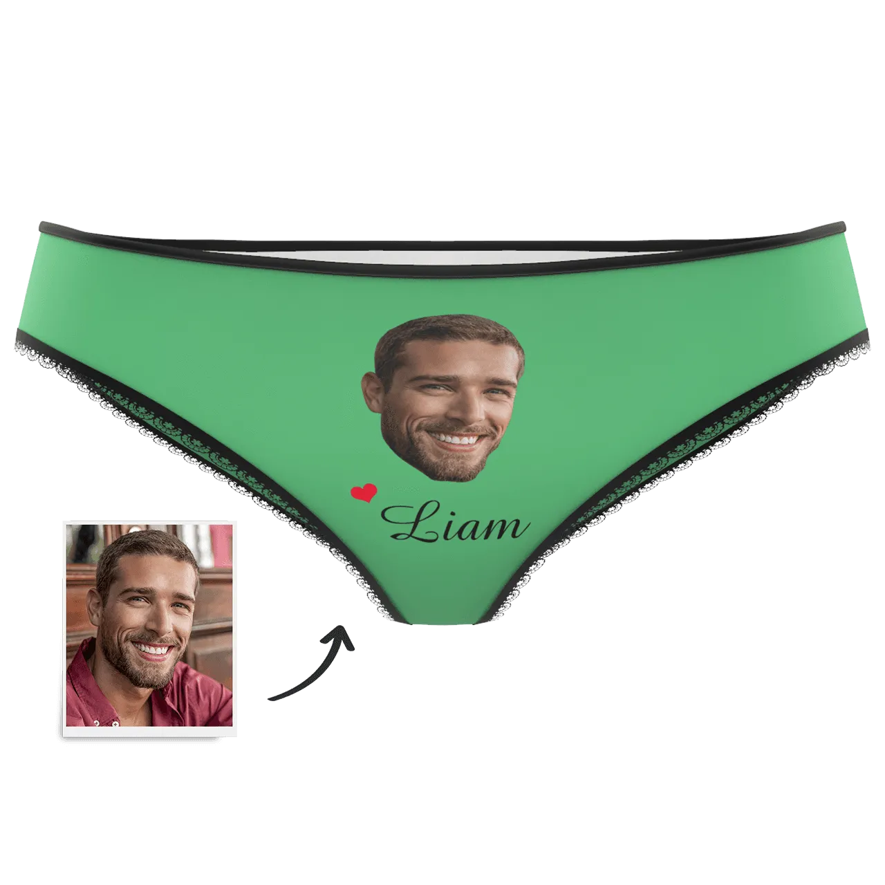 Couple Plain Women's Custom Face And Name Colorful Panties