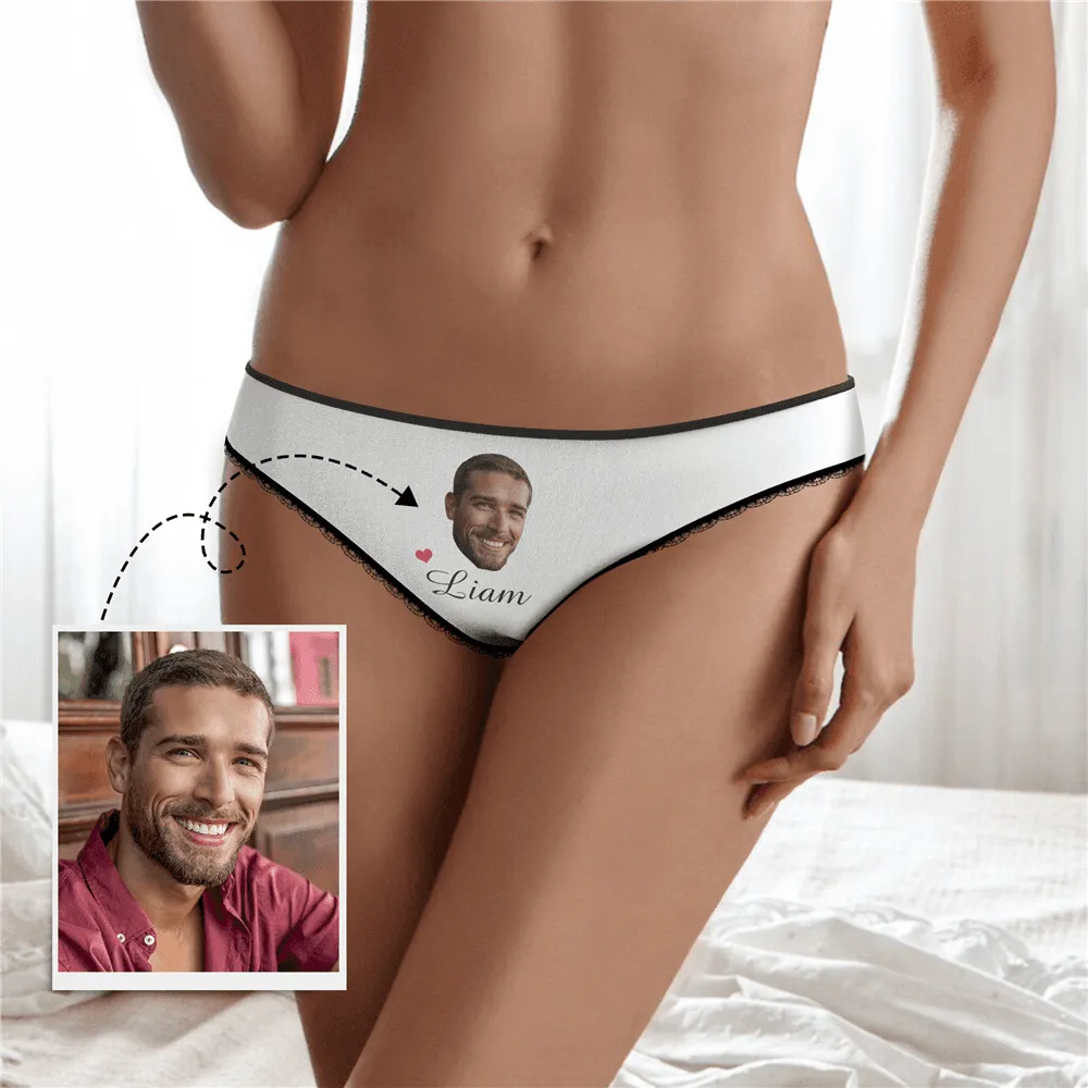 Couple Plain Women's Custom Face And Name Colorful Panties