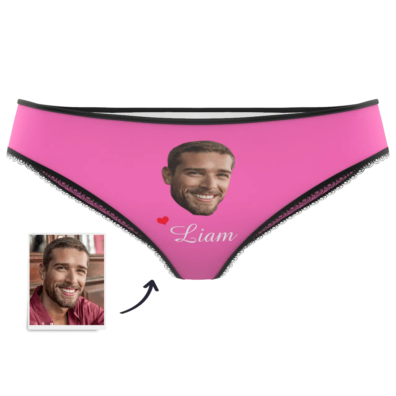 Couple Plain Women's Custom Face And Name Colorful Panties