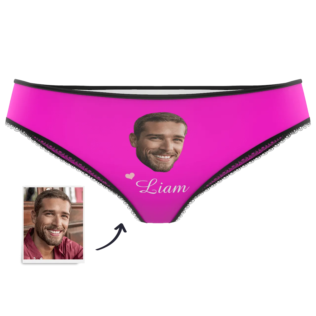 Couple Plain Women's Custom Face And Name Colorful Panties