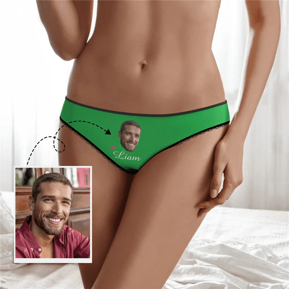 Couple Plain Women's Custom Face And Name Colorful Panties