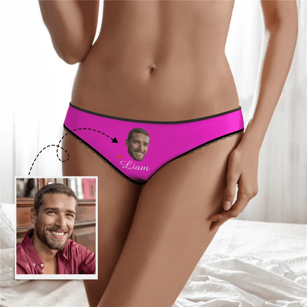 Couple Plain Women's Custom Face And Name Colorful Panties