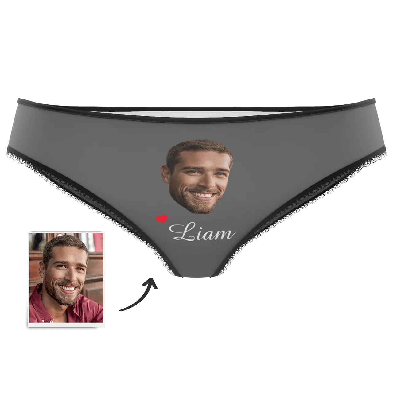 Couple Plain Women's Custom Face And Name Colorful Panties