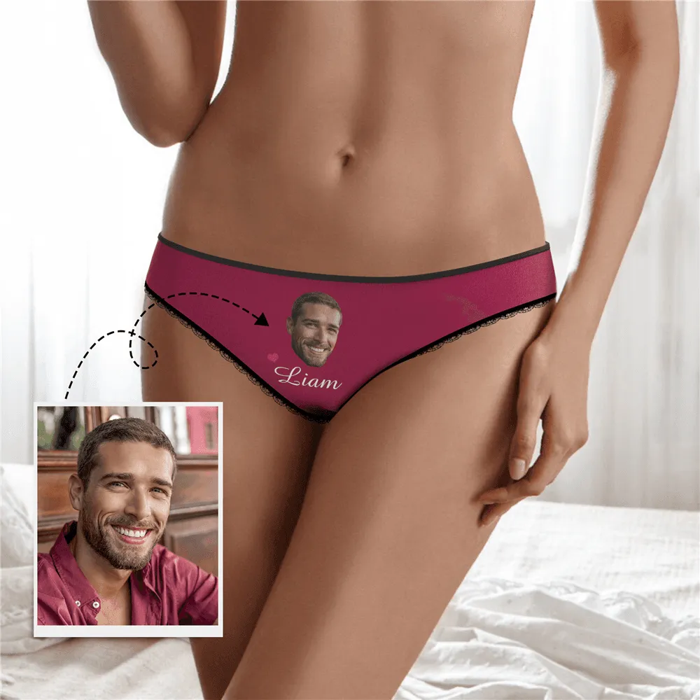 Couple Plain Women's Custom Face And Name Colorful Panties