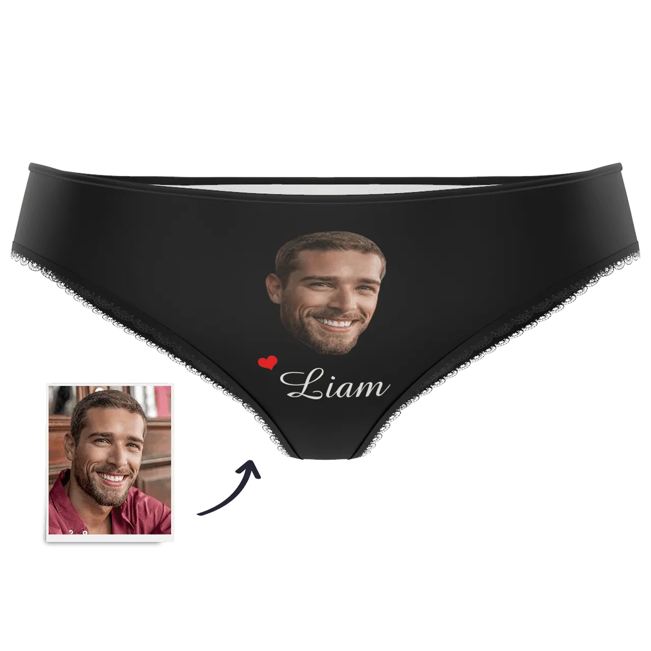 Couple Plain Women's Custom Face And Name Colorful Panties