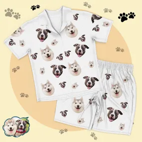 Custom Dog Face Pajamas Short Sleeved Shirtand Pants