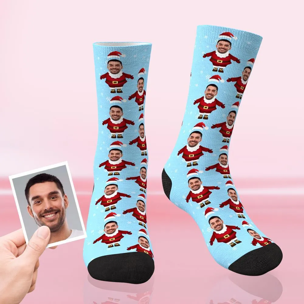 Custom Face Funny Socks Personalised Phoot Socks Santa Claus