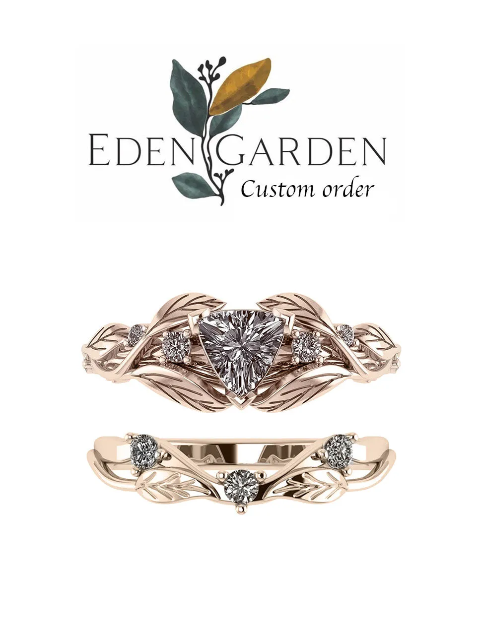 Custom order: Clematis | branch engagement ring setting