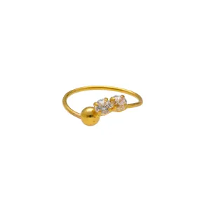 CZ Stone Nose Ring in 22K Yellow Gold (0.3gm)