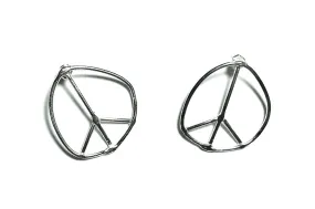 Doodle Peace Sign Stud Earrings