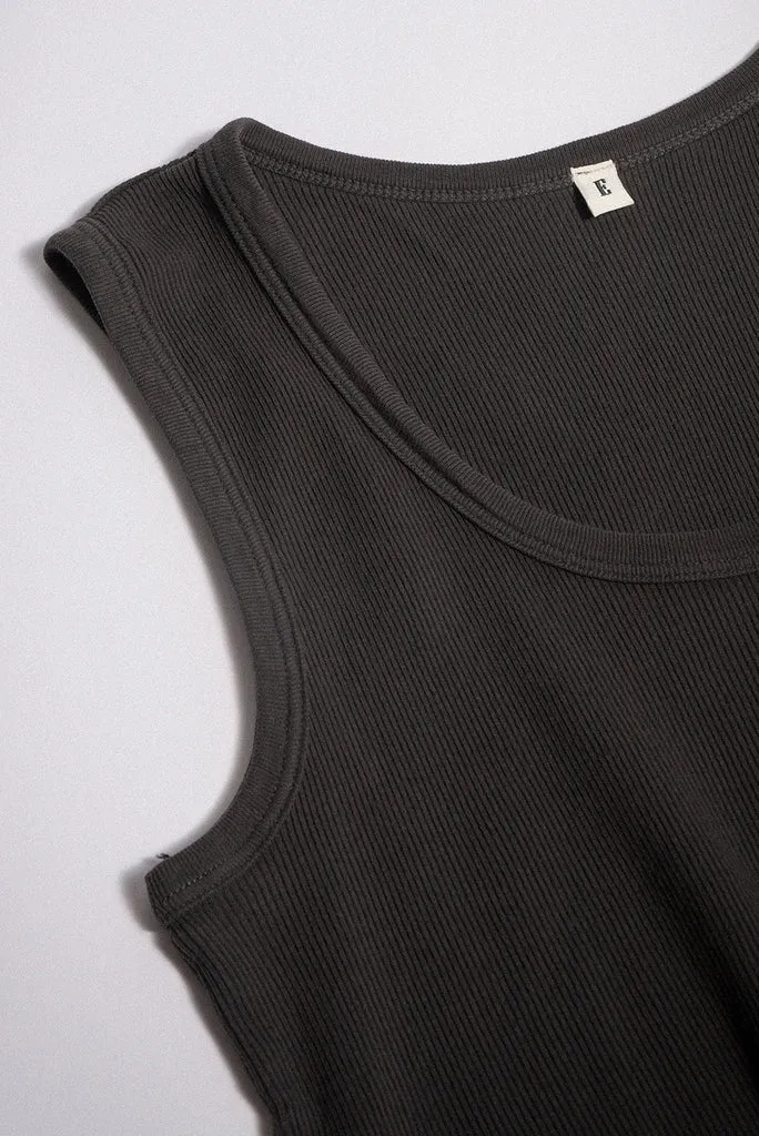 ELWOOD MALIBU CROP TANK - AGED BLACK