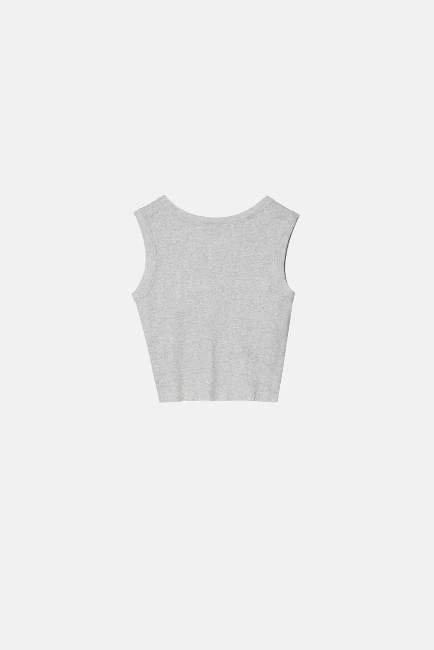 ELWOOD MALIBU CROP TANK ASH GREY