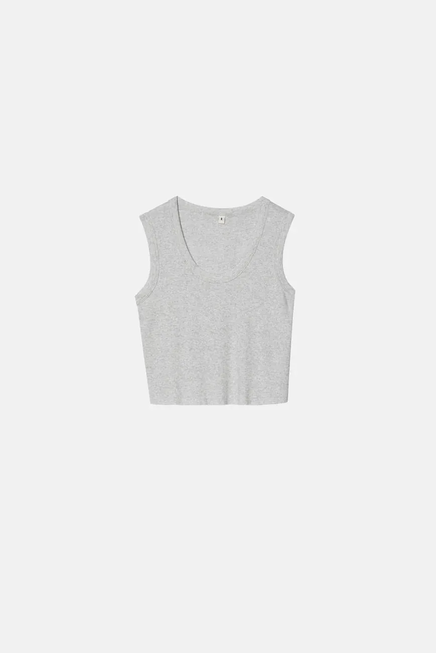 ELWOOD MALIBU CROP TANK ASH GREY