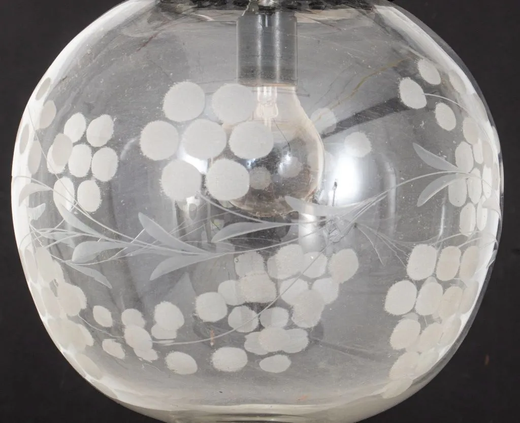 Etched Glass Hanging Pendent Light