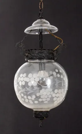 Etched Glass Hanging Pendent Light