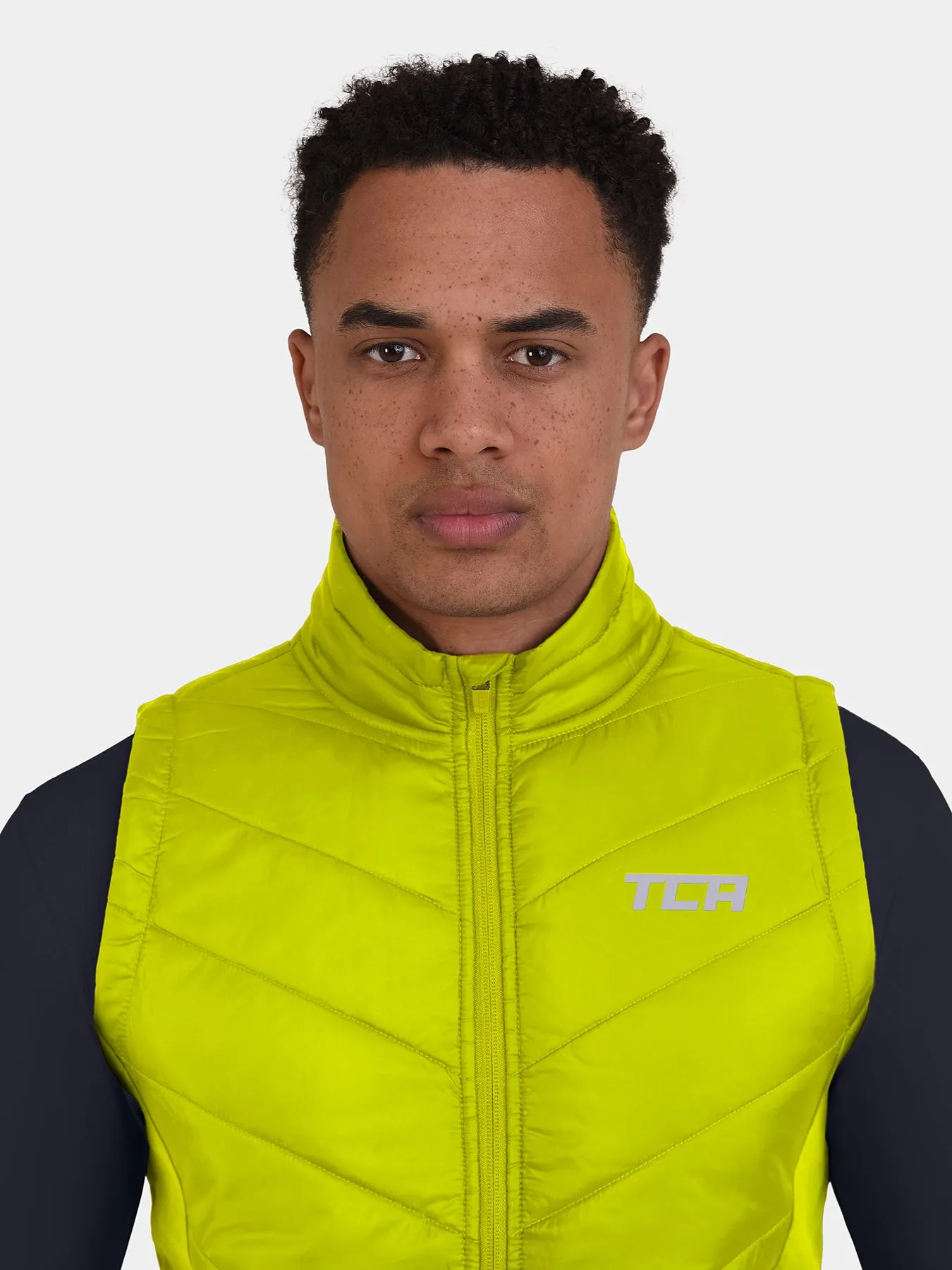 Excel Padded Running Gilet For Men With Zip Pockets & Reflective Strips