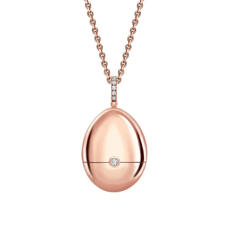 Fabergé Essence Rose Gold Emerald Heart Surprise Locket 18K Rose Gold