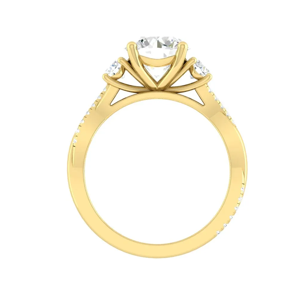 Fiore Trio 0.78ct SUPERNOVA MOISSANITE 14k Yellow Gold