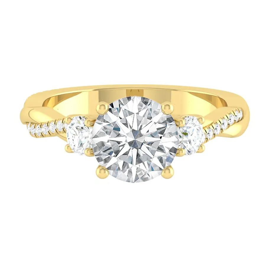 Fiore Trio 0.78ct SUPERNOVA MOISSANITE 14k Yellow Gold