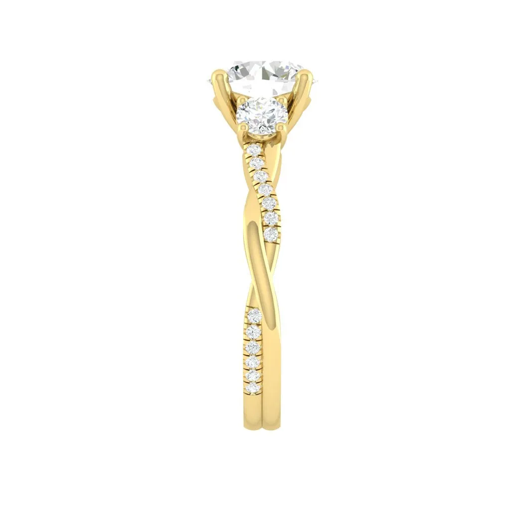 Fiore Trio 0.78ct SUPERNOVA MOISSANITE 14k Yellow Gold