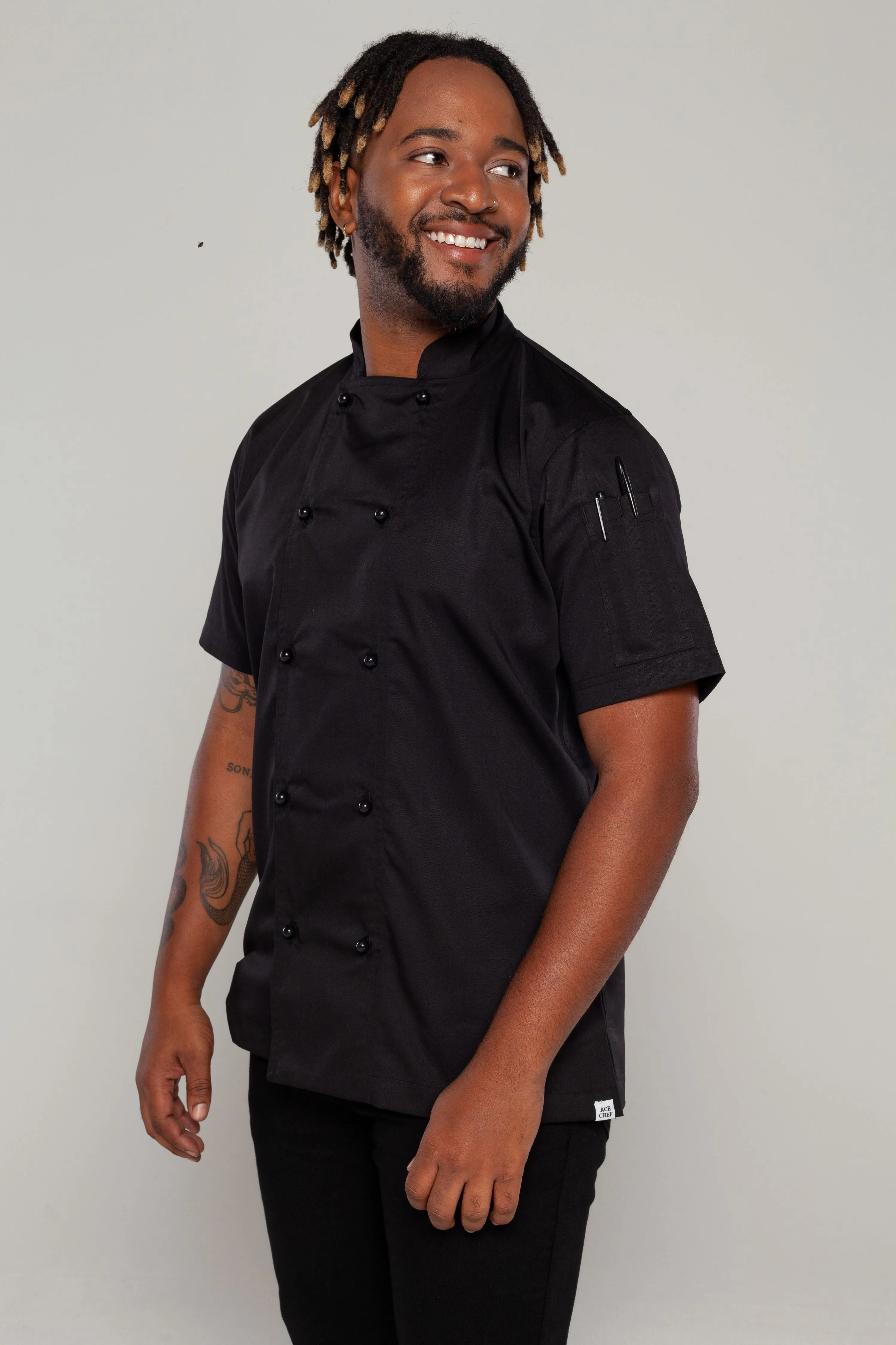 Generic Black Chef Jacket Short sleeves