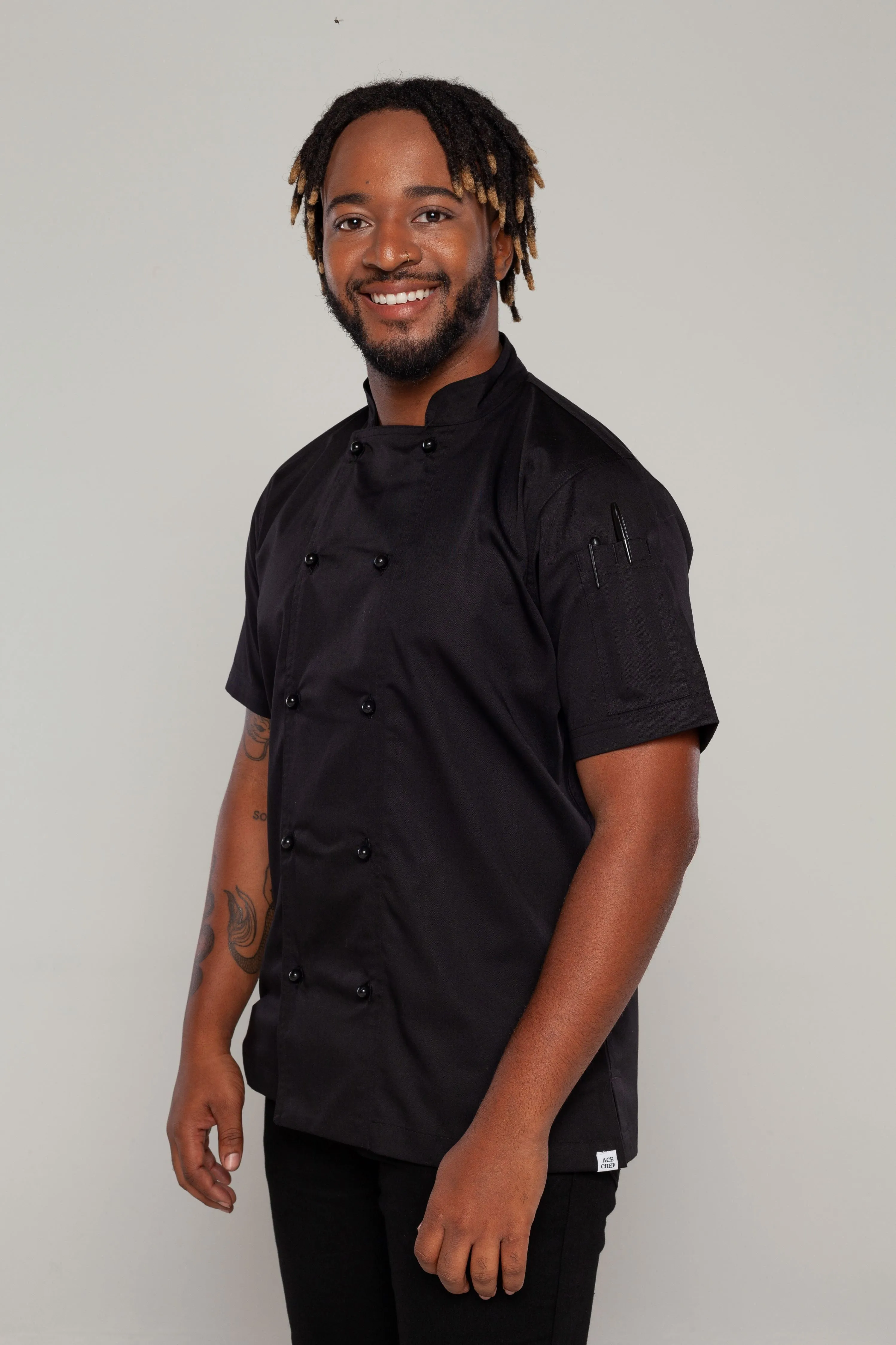 Generic Black Chef Jacket Short sleeves