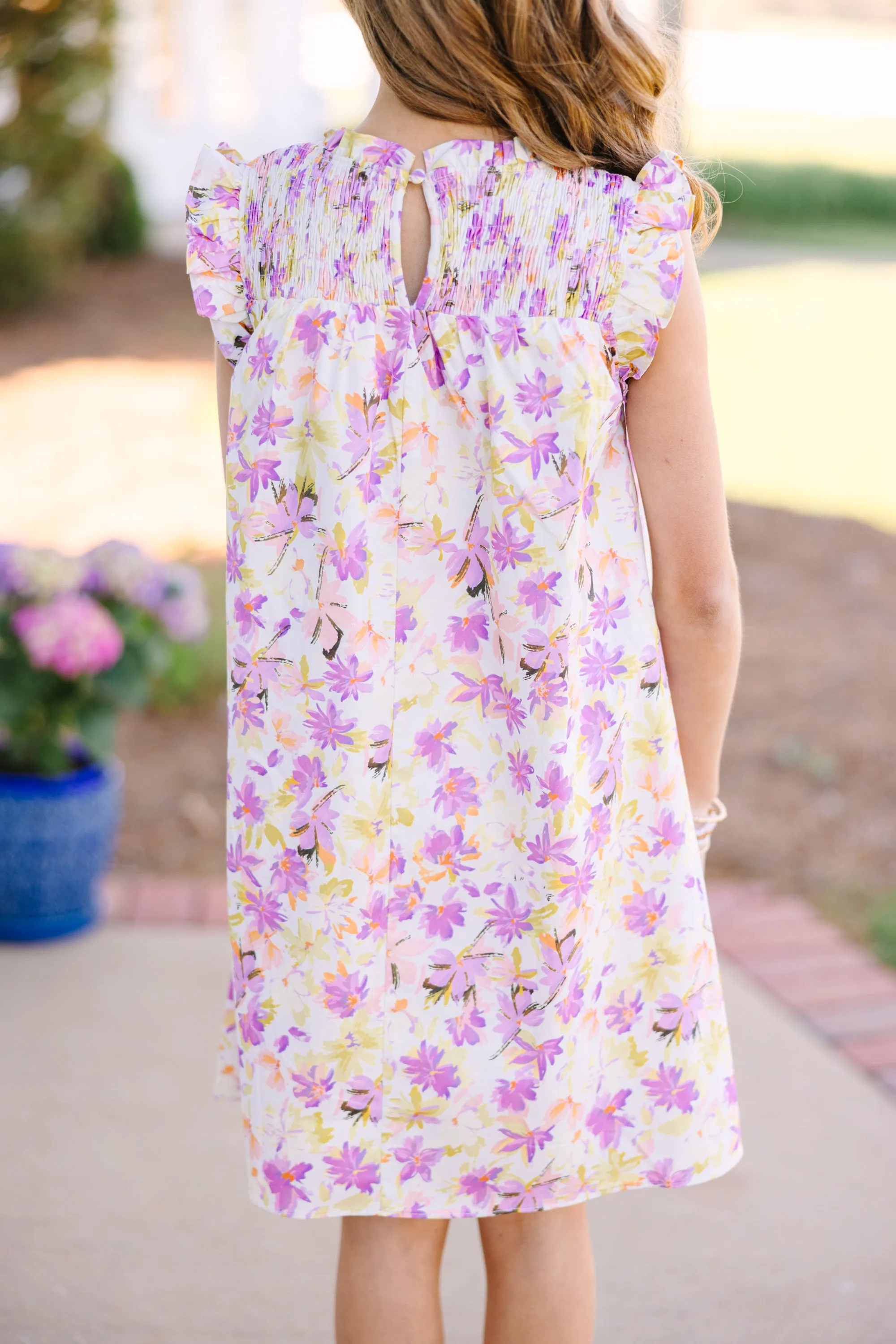 Girls: On The Lookout White Floral Dress