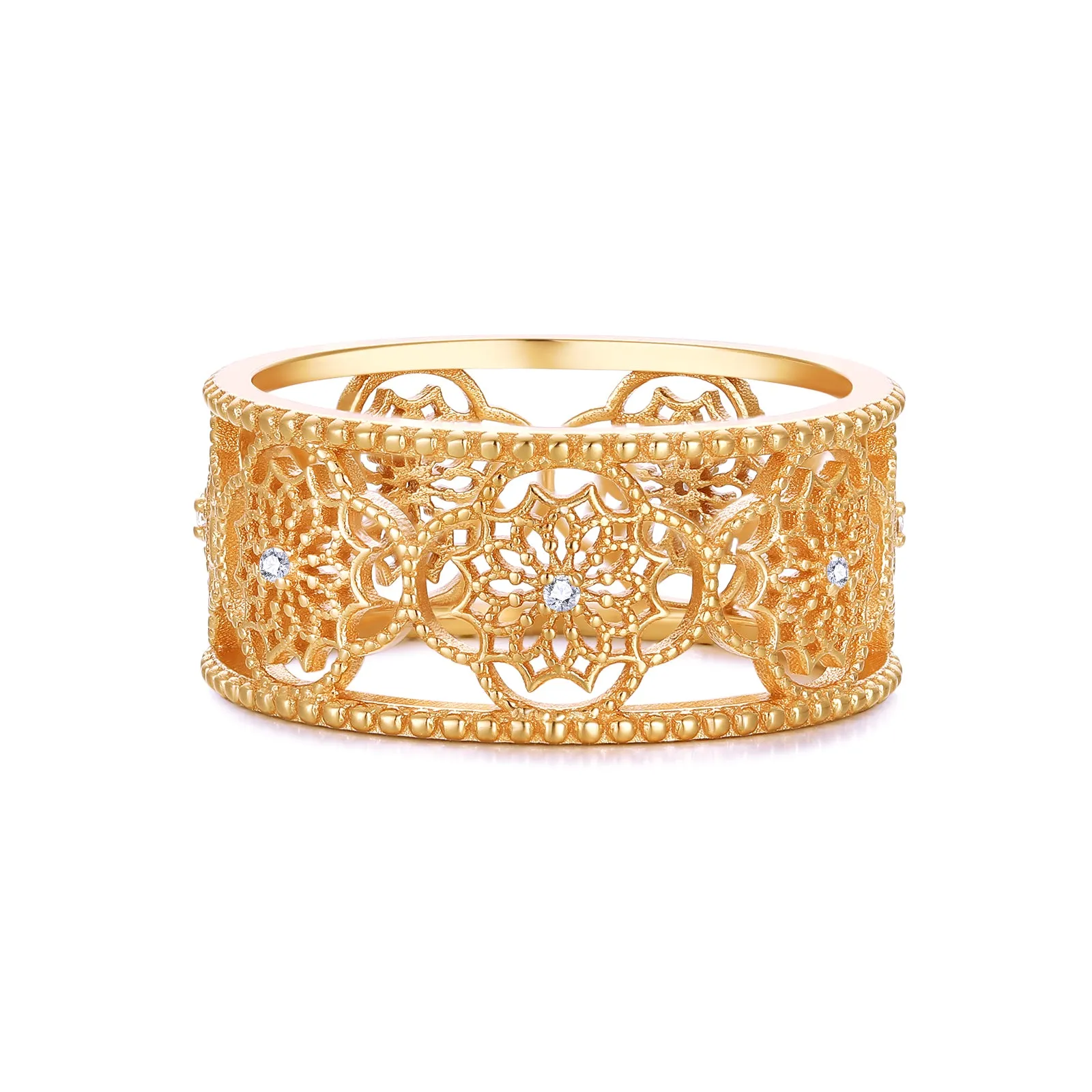 Gold Floral Ring - Chrysanthemum