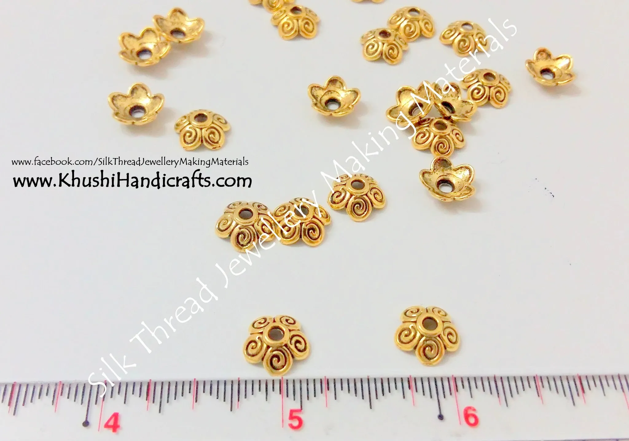 Gold / Silver  Flower Bead Caps Style 1 -BC14