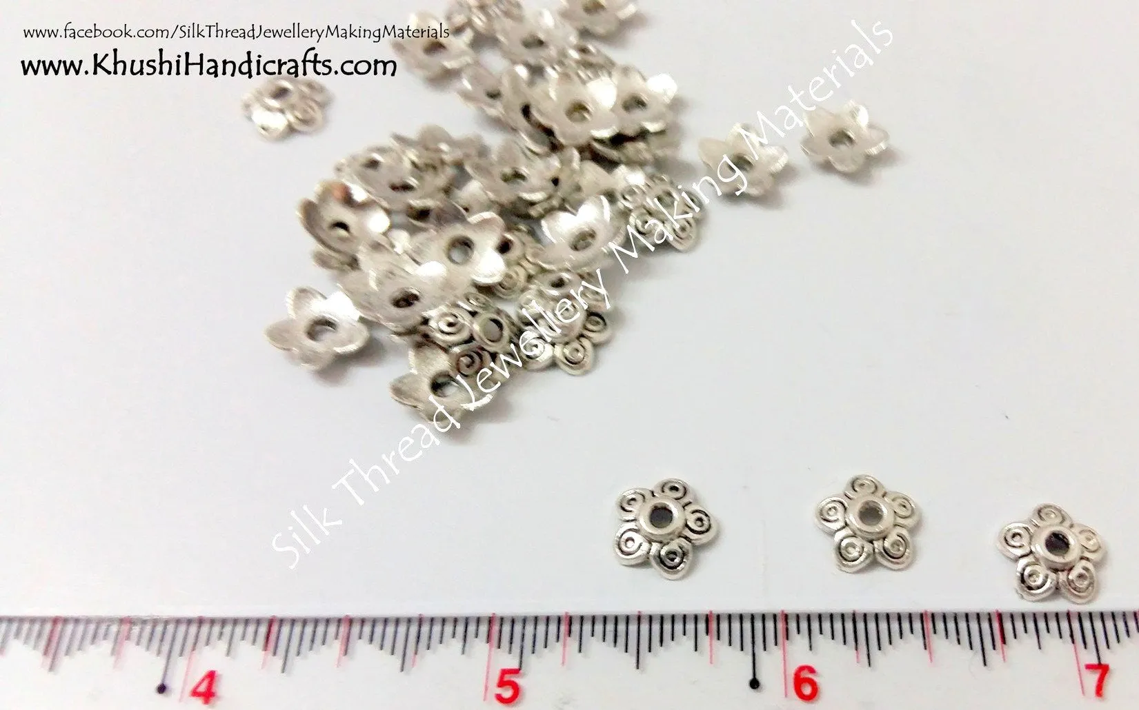 Gold / Silver  Flower Bead Caps Style 1 -BC14