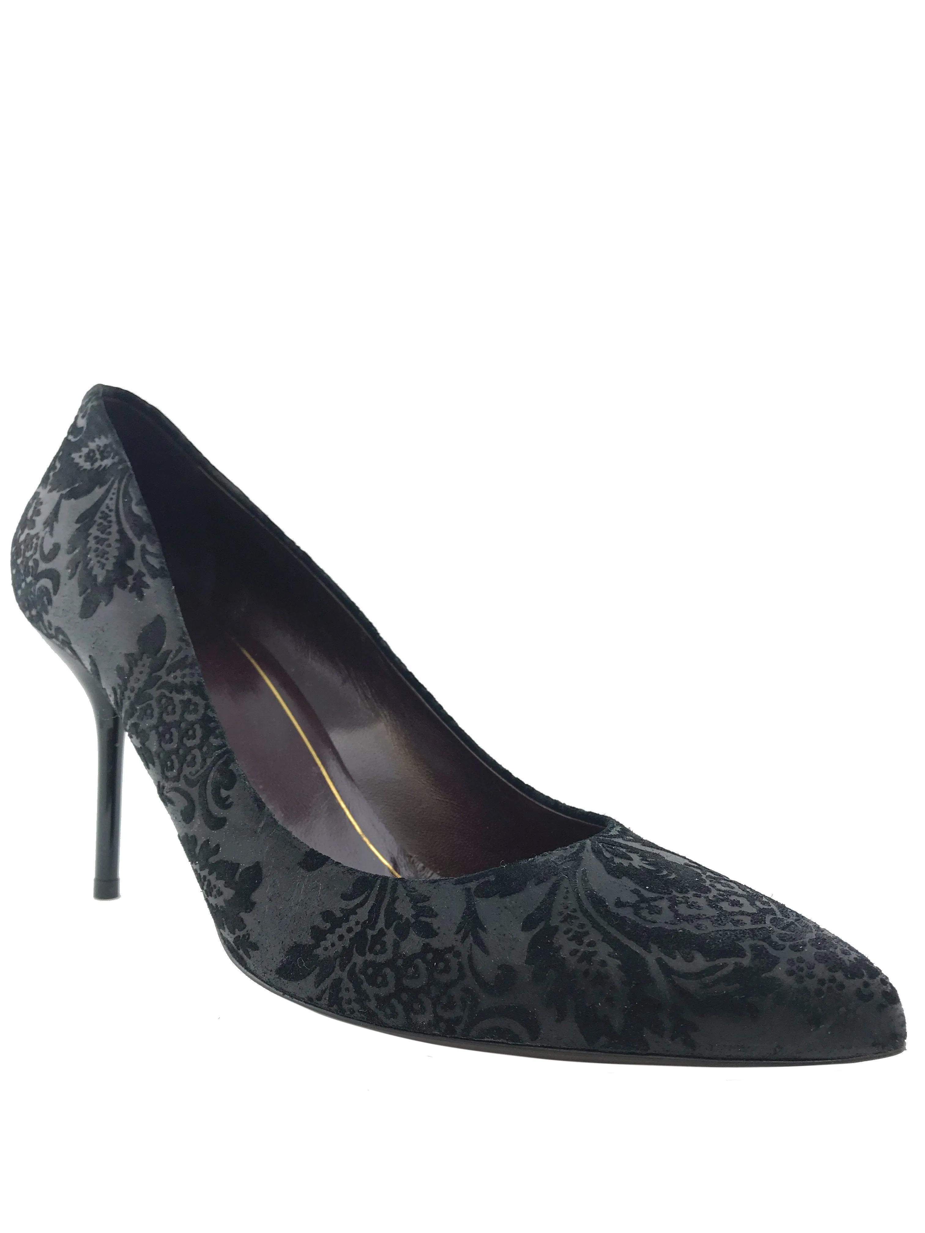 Gucci Noah Embossed Floral Point-Toe Pumps, 8.5