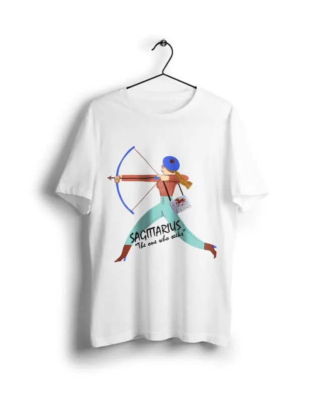 Horoscope Sagittarius- Digital Graphics Basic T-shirt White