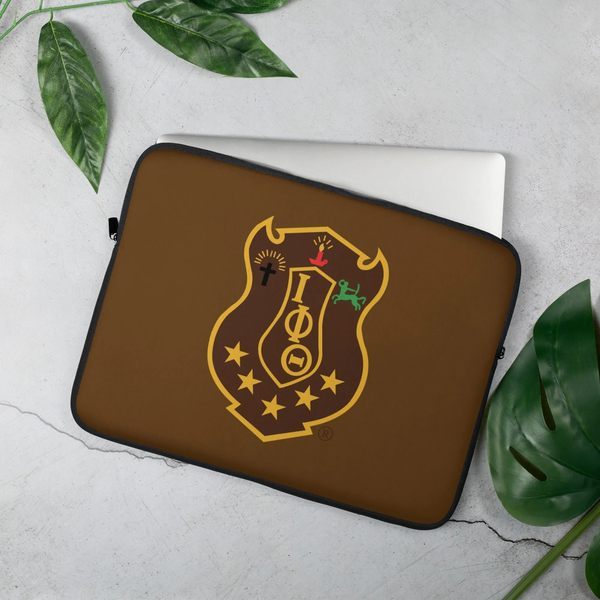 Iota Brown Shield Laptop Sleeve