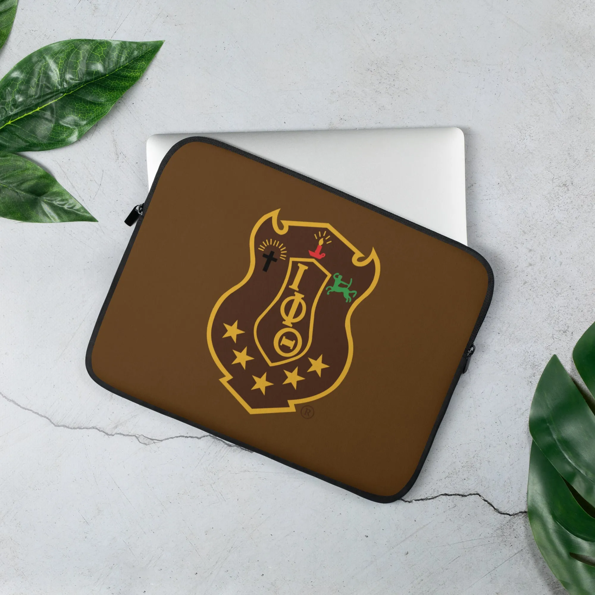 Iota Brown Shield Laptop Sleeve