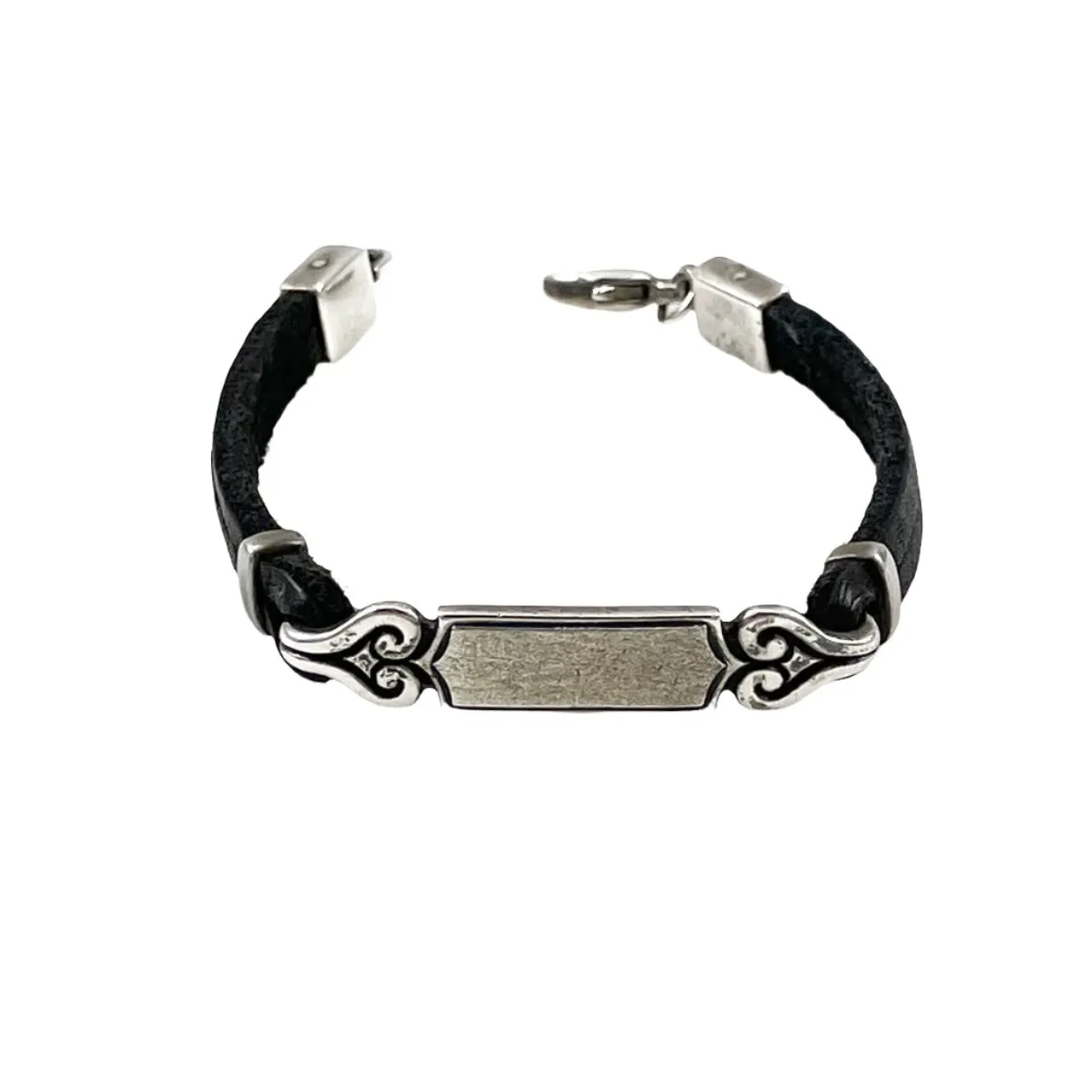 James Avery RETIRED Sterling Scrolled Hearts ID Bracelet