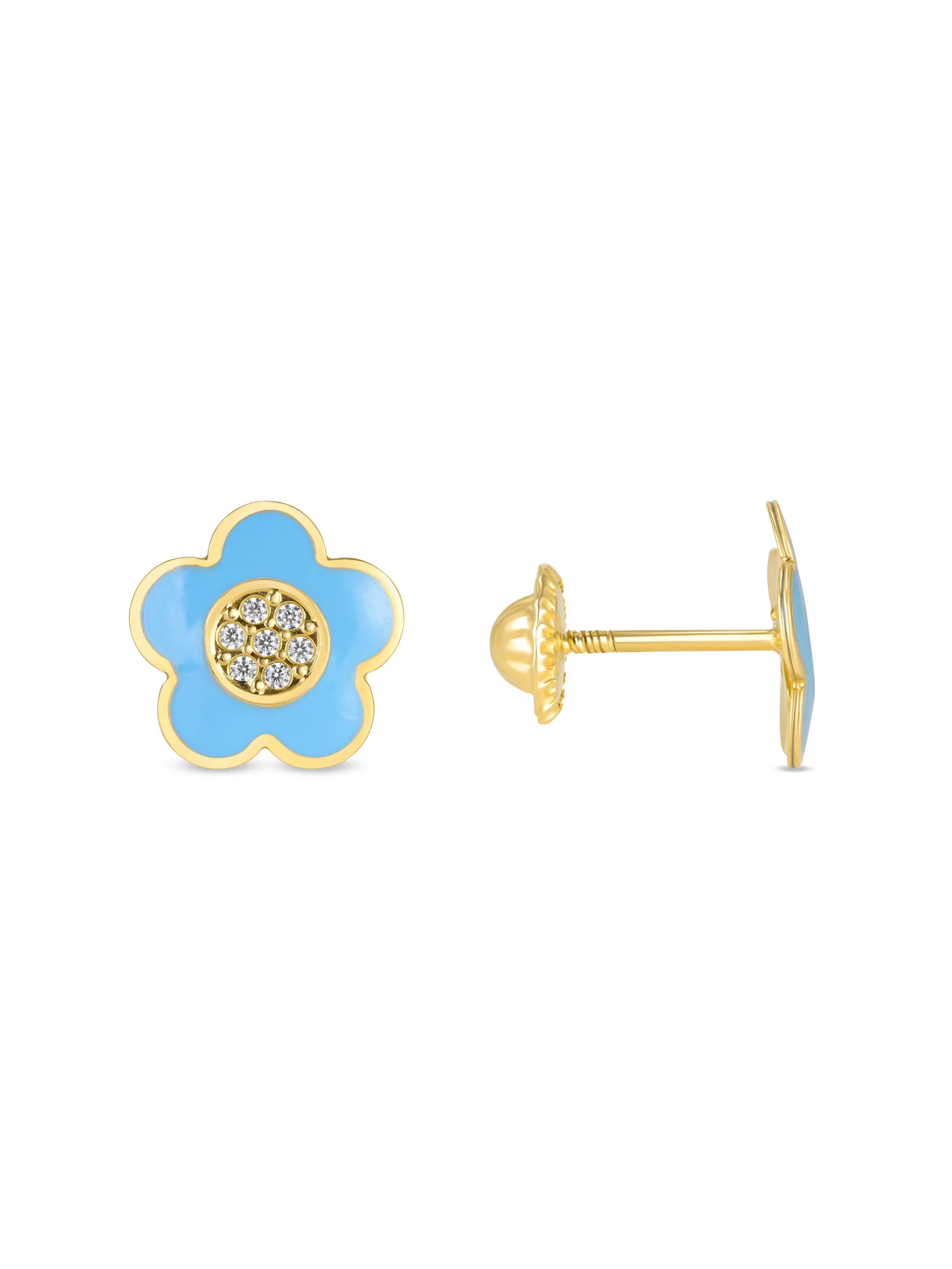 Kid Bella Flower Stud Earrings 14k