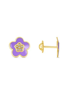 Kid Bella Flower Stud Earrings 14k