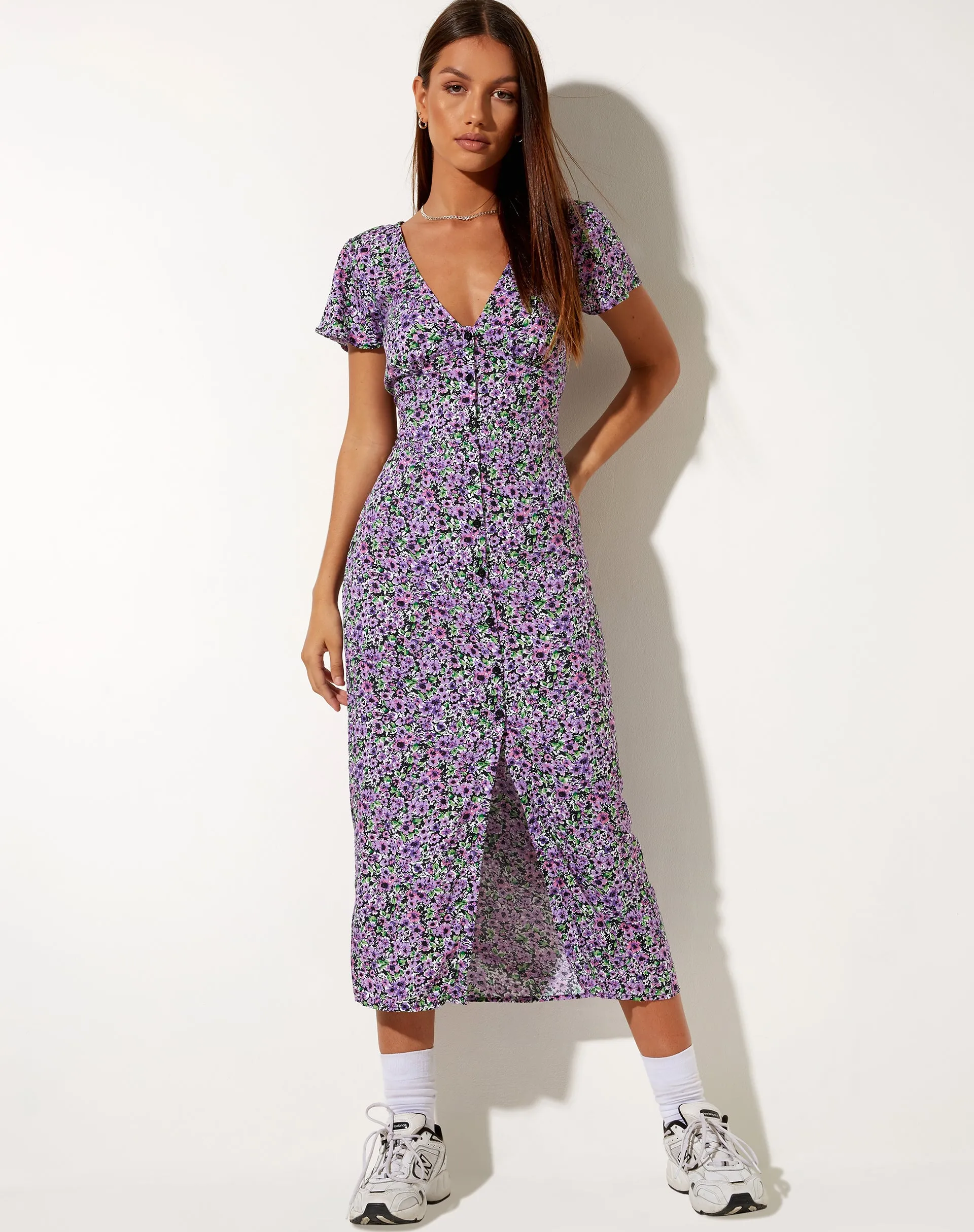 Larin Midi Dress in Lilac Blossom