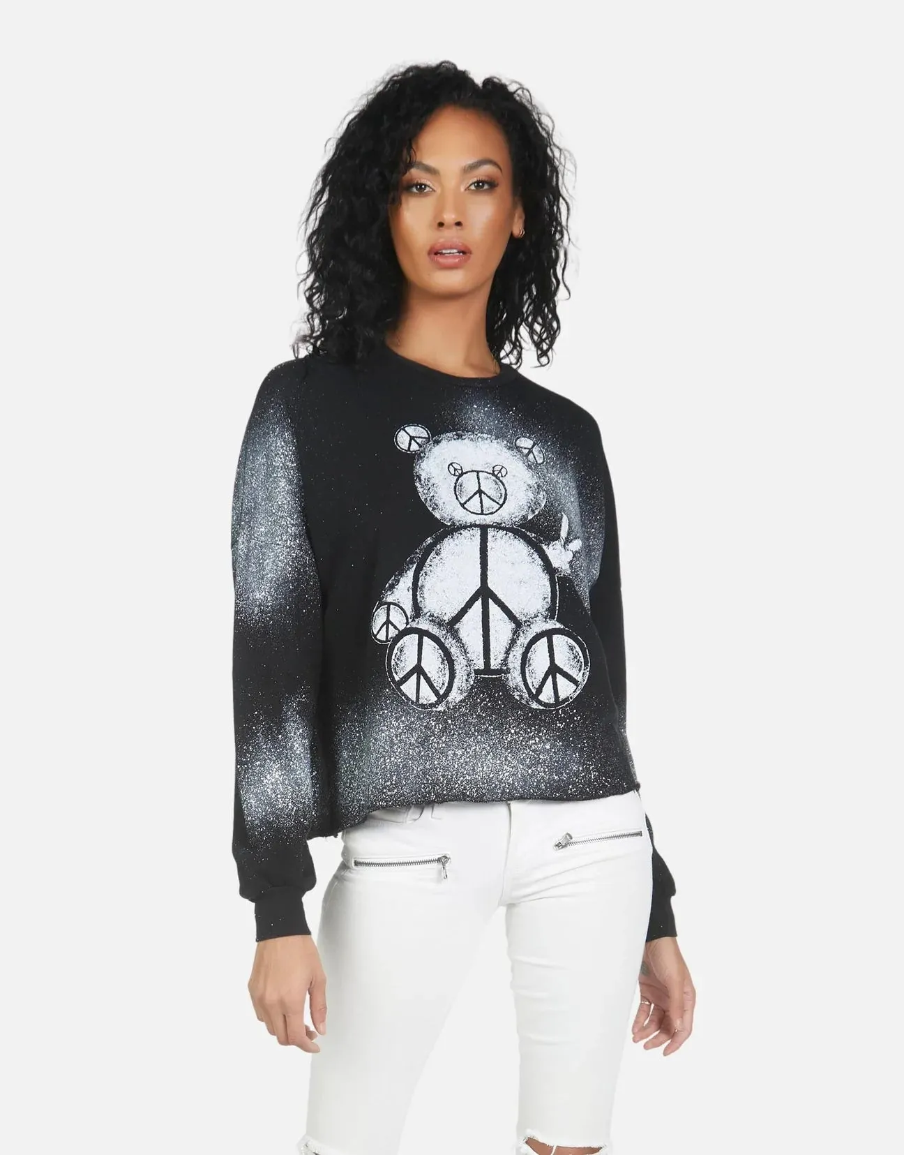 Lauren Moshi Lee Peace Teddy Crew Sweater