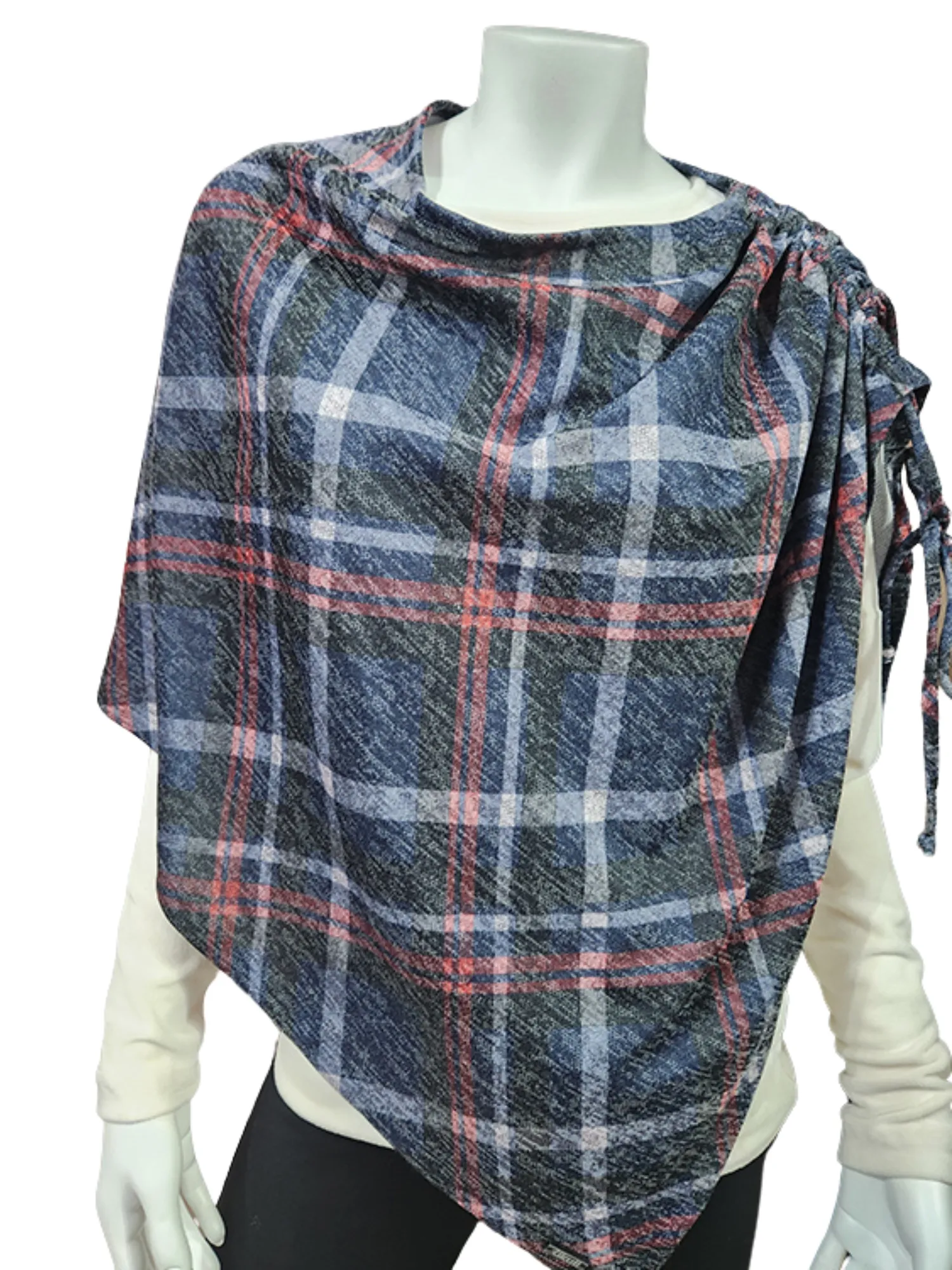 Layla Poncho - Check Print