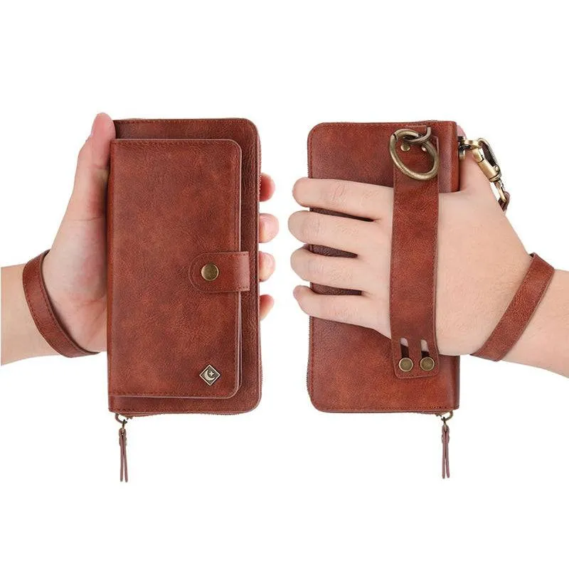 Leather Detachable Magnetic Wallet Case For Galaxy