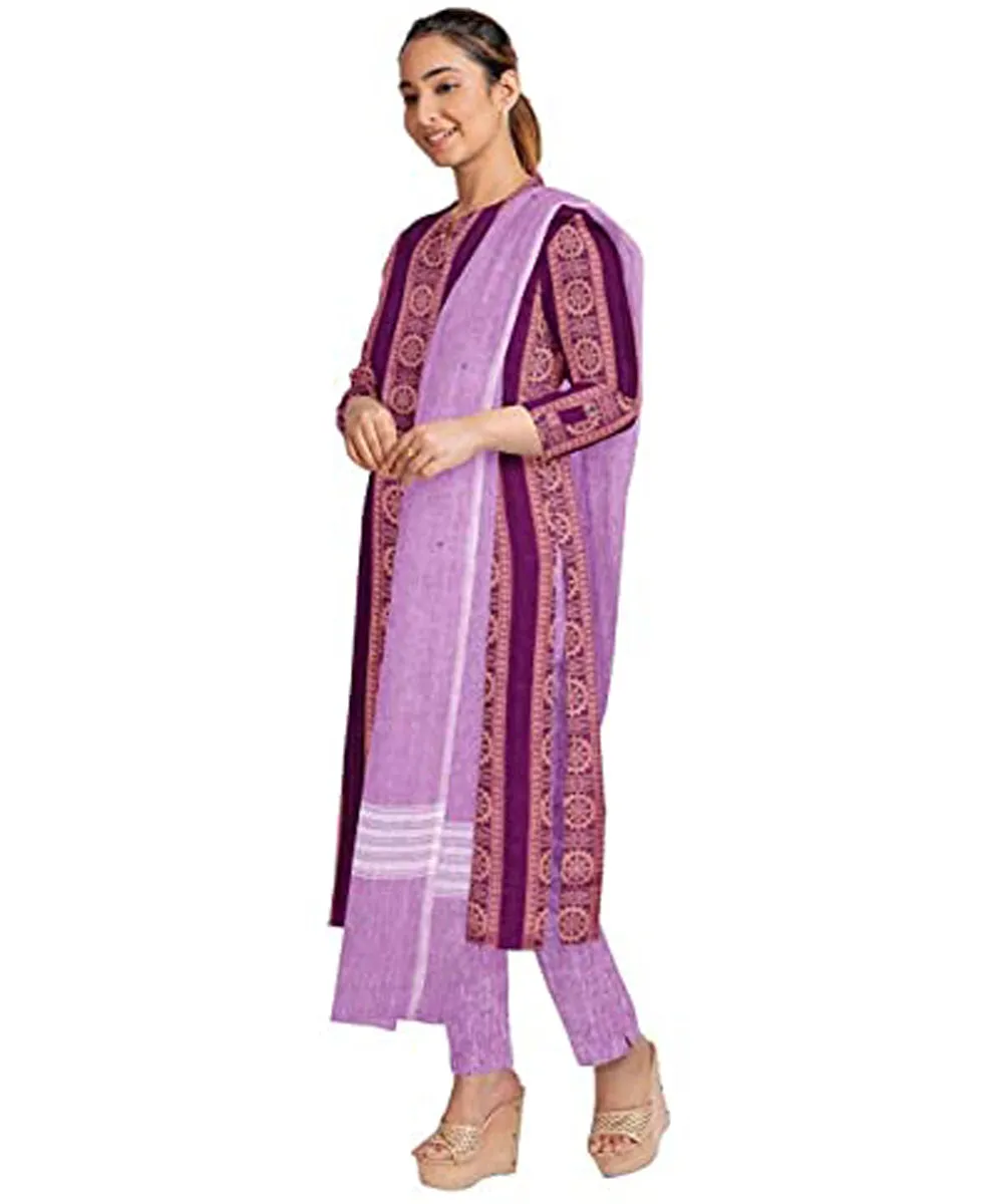 Magenta  handwoven cotton nuapatna dress material