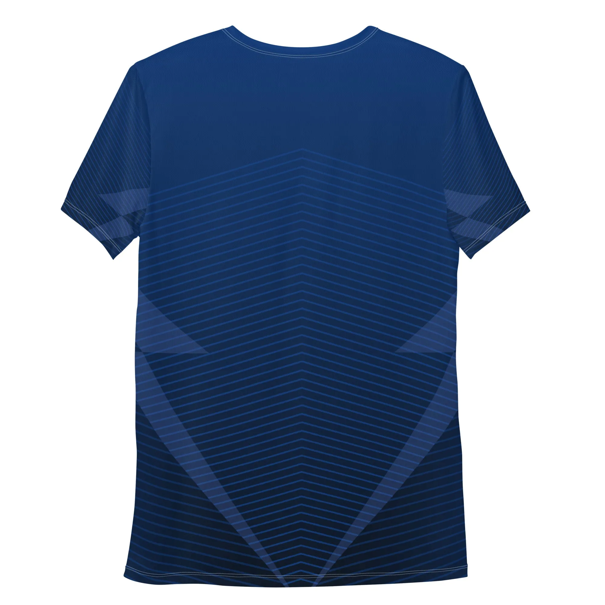 Men's Blue Patterned Athletic T-shirt