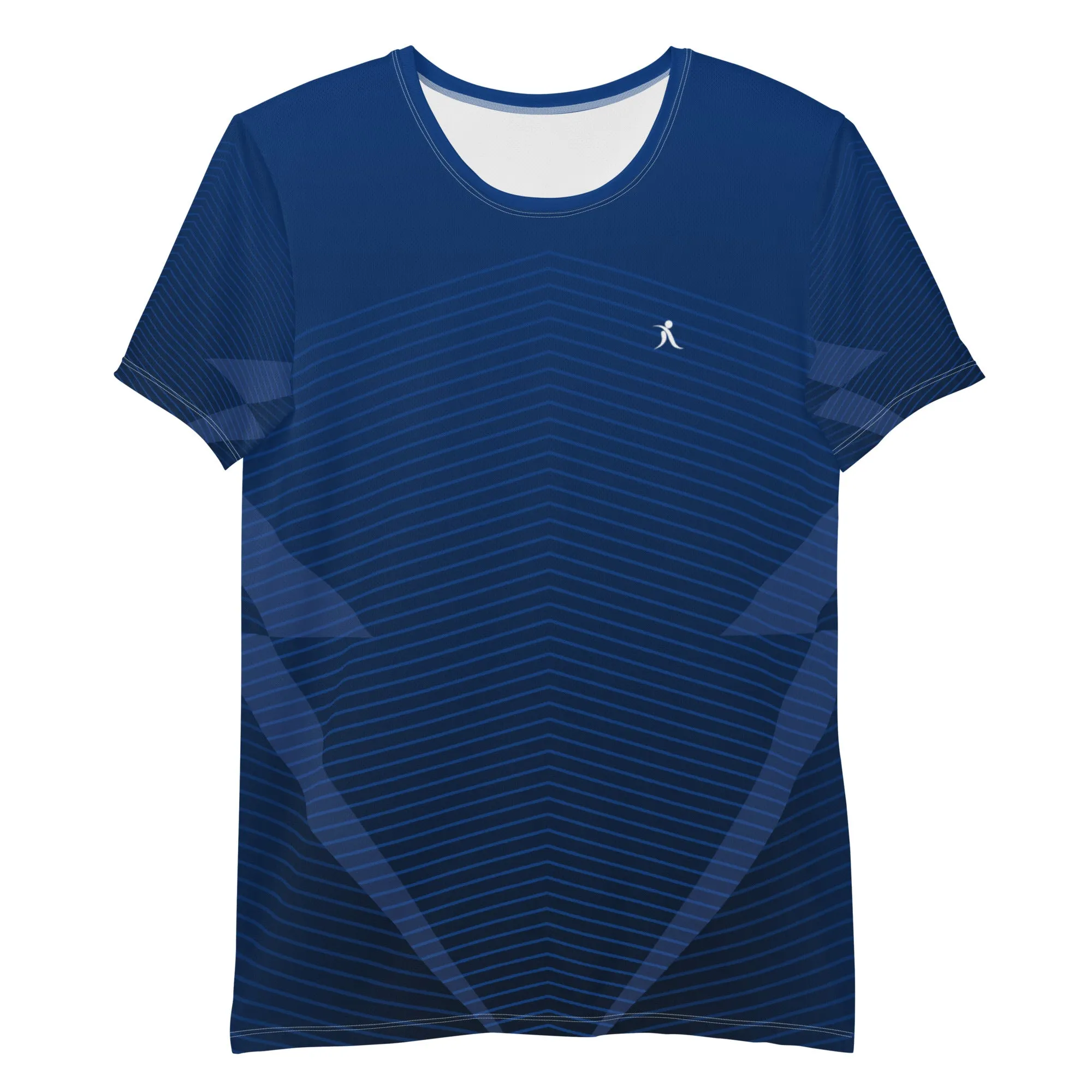 Men's Blue Patterned Athletic T-shirt