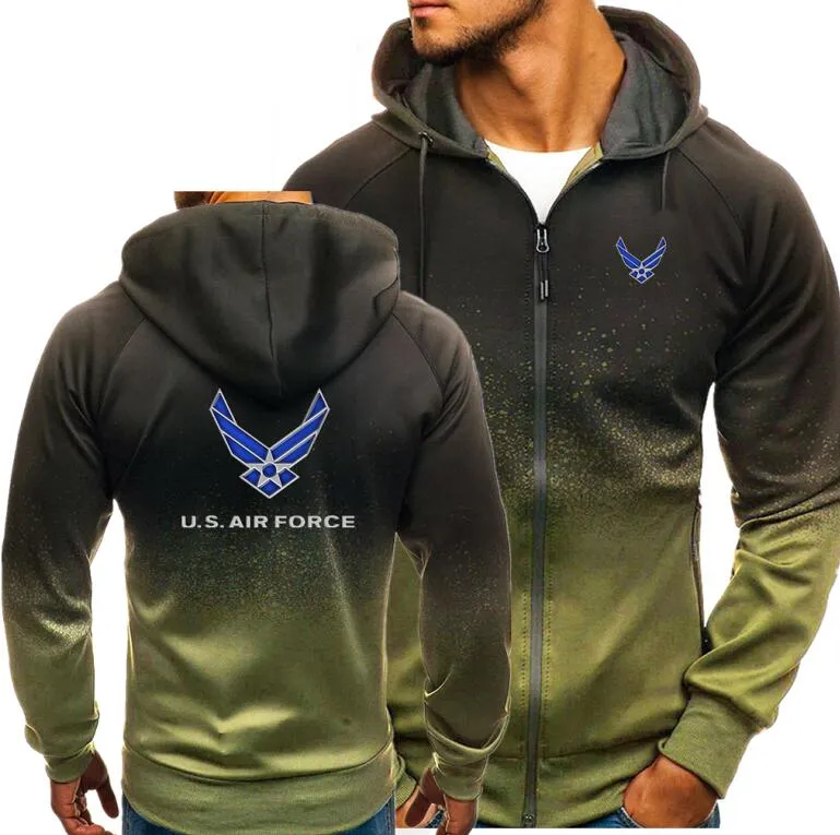 Navy seals Autumn Men Hoodies Zipper Gradient Sweatshirt