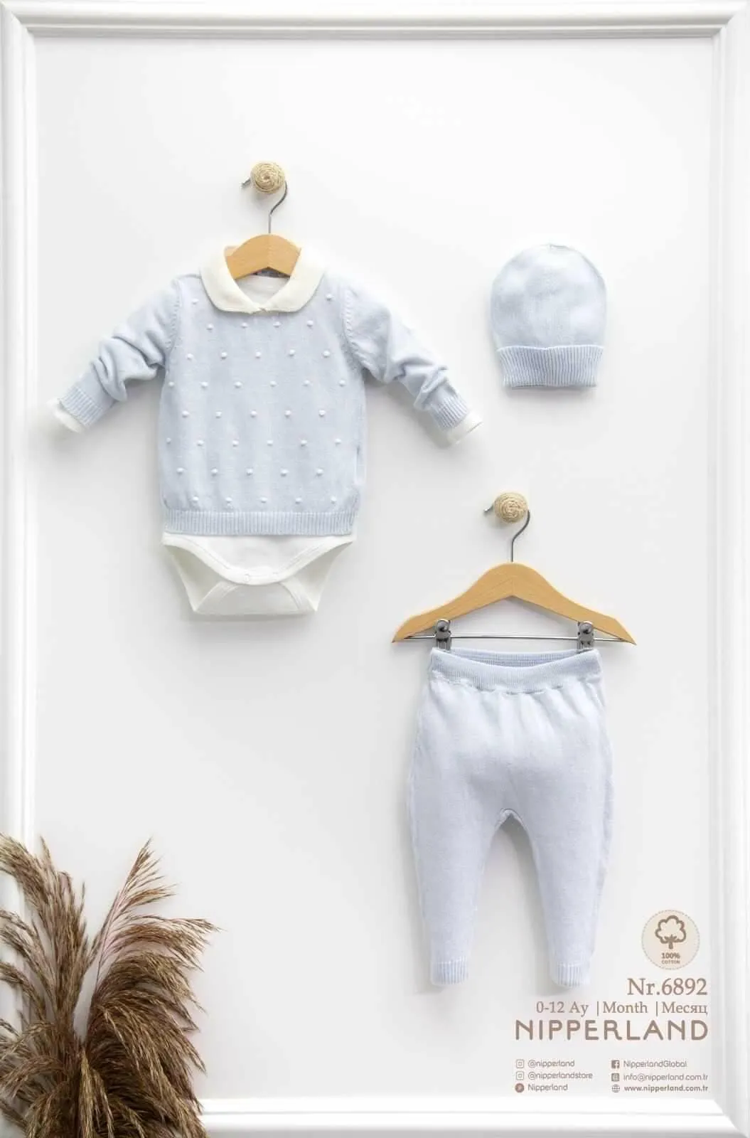 Nipperland-4 Tlg Baby Set in Hellblau-6892