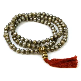 Om Mantra Fresh Water Pearl Mala 7-8mm