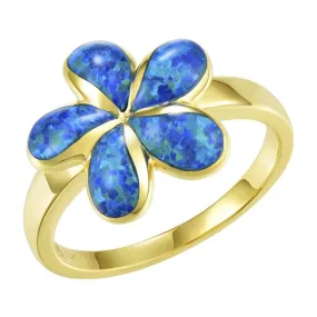 Opal Plumeria Ring